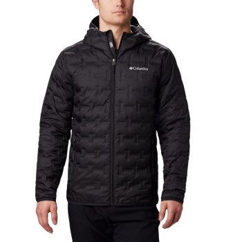 Columbia Delta Ridge Down Hooded, Chamarras Negros Para Hombre | 581049-NQU